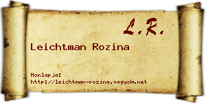 Leichtman Rozina névjegykártya
